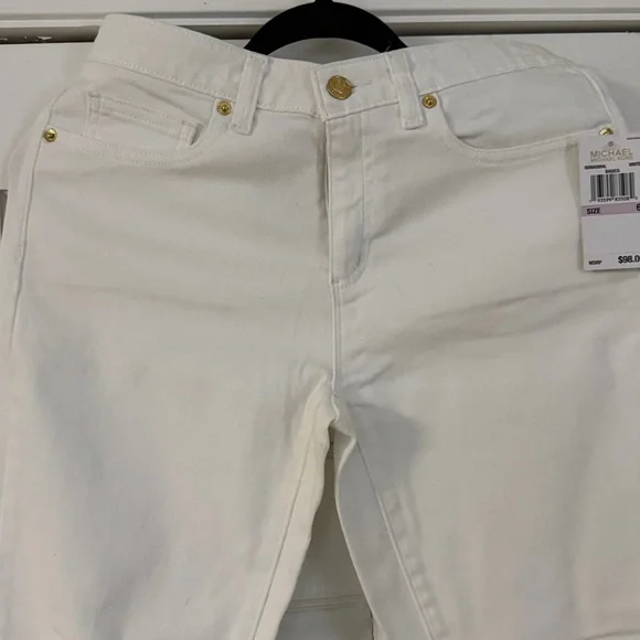 Michael Kors Women's Straight Leg White Jeans - Picture 5 of 7